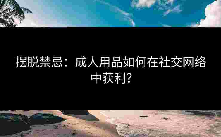 摆脱禁忌:成人用品如何在社交网络中获利? 摆脱禁忌:成人用品如何在社交网络中获利?