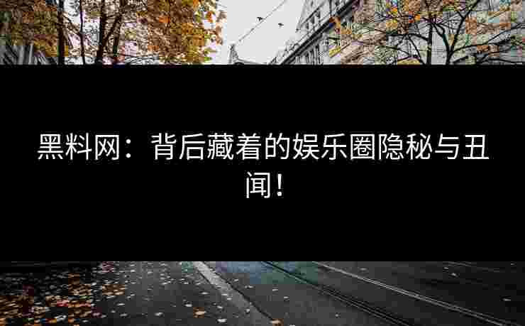 黑料网：背后藏着的娱乐圈隐秘与丑闻！