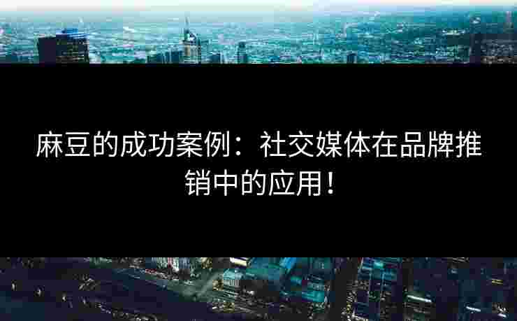 麻豆的成功案例：社交媒体在品牌推销中的应用！